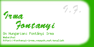 irma fontanyi business card