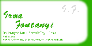 irma fontanyi business card